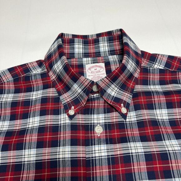 Brooks Brothers American Supima Cotton Button Down Shirt SIZE M Plaid - Picture 7 of 12